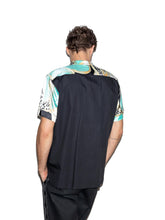 Lade das Bild in den Galerie-Viewer, Türkis Kusari & dark blue Sakura Unisex organic Silk Shirt